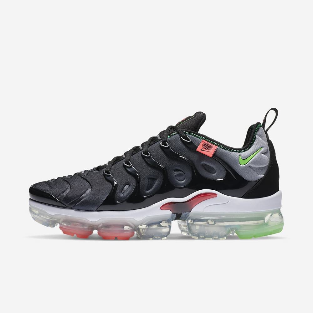 Sneakers Nike Air VaporMax Plus Noir 2951-367 Black/Flash Crimson/Metallic Silver/Green Strike Homme | DZJ-83610218